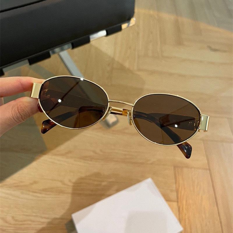 Oval Stylish Metal Frame Vintage Eyeglasses For Women, Fashion Accessory For Summer Beach Vacation,Outdoor,Travel