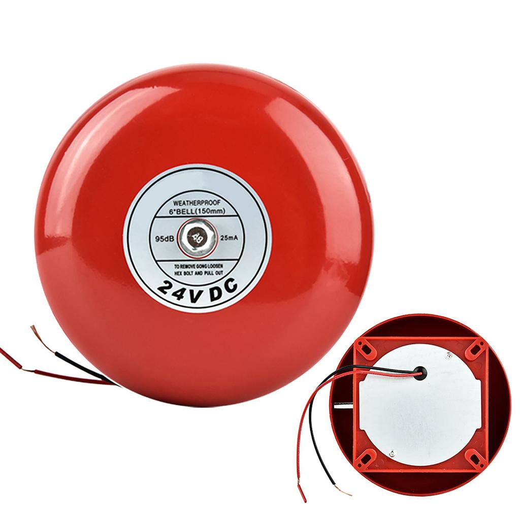 24V Metal Round Alarm Bell Security Fire Alarm Bell Red