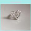 Irregular Textured Heart Ring For Women Unique Korean Design Sweet Fashion Jewelry