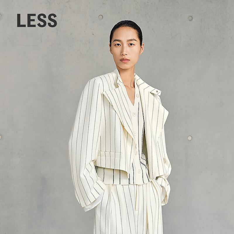 Women's Striped Loose Fit Short Blazer