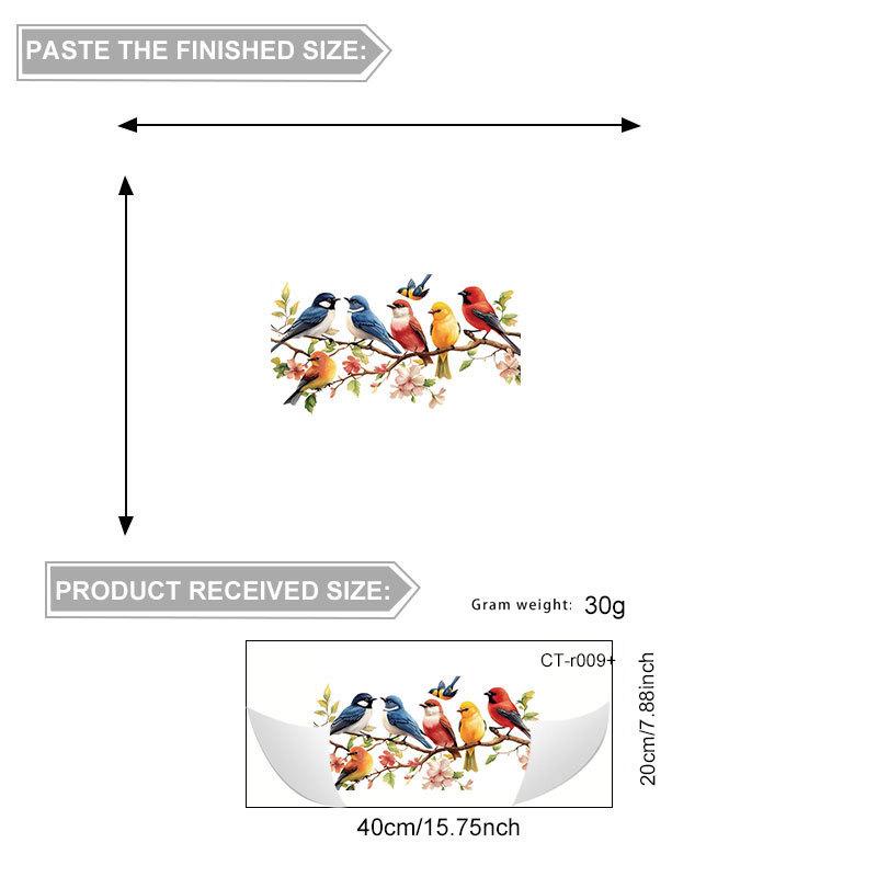 PVC Cute Adorable Bird Static Cling Window Sticker Removable Self-Adhesive for Kitchen Living Room Glass Home Decor Art