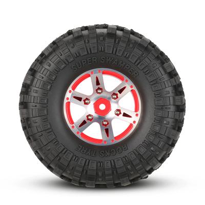 4Pcs AUSTAR AX-4020B 1.9 Inch 110mm 1/10 Rock Crawler Tires with Alloy Beadlock Wheel Rim for D90