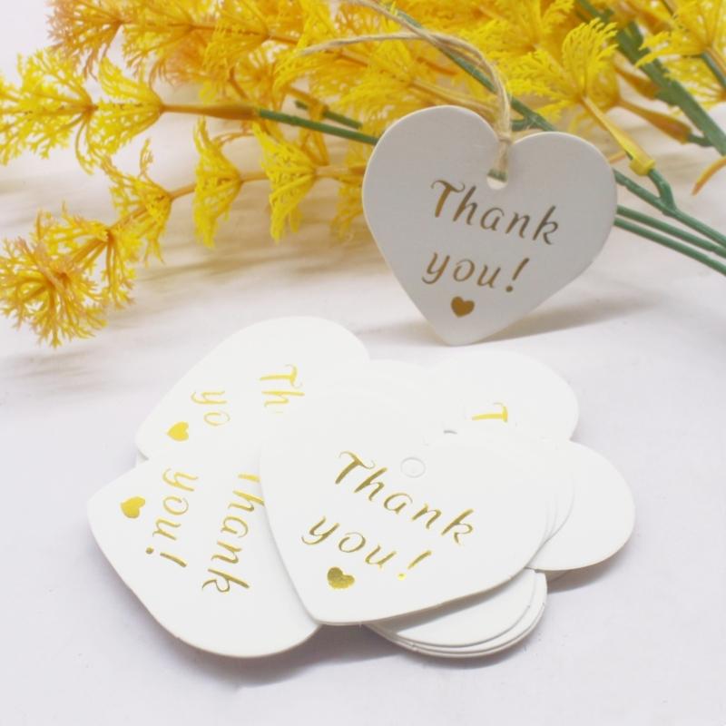 100 pcs 5x4cm hot stamping. Thank you for the hang card and 20 meter hemp rope