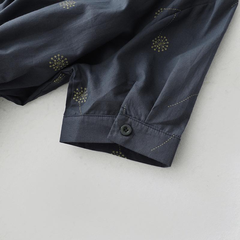 2026 Summer Women's High-End Chinese Style Cotton Linen Shirt Dress - Waist-Cinched, Slimming, Mid-Length Skirt