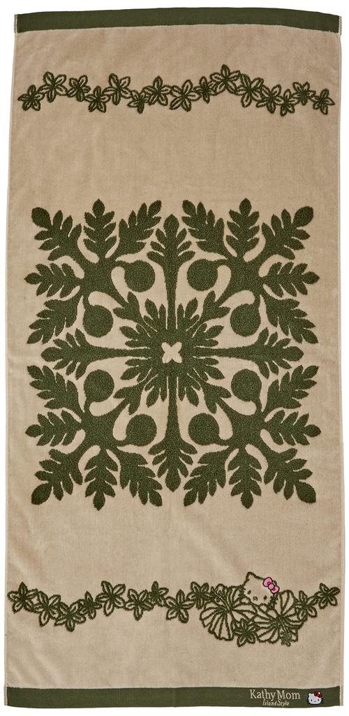 Mom Island Bath Hawaiian Quilt Hello Kitty Lei Mom X Hello Uru Approximately 60cm Wide X 120cm Long [Cathy Style] Towel, Pattern, & (Cathy Kitty)