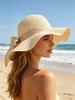 Damen Strohsonnenhut mit Schleife für Strandurlaub Sommerlicher Schutz