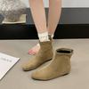 Skinny Autumn Small Beautiful Woman Inner Height Increase French Rad Short Boots Women's Short Boots Black No New Naked Boots Fashion