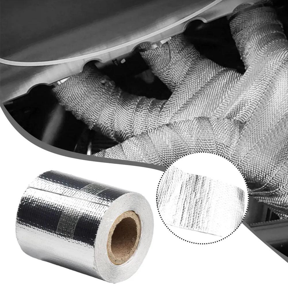 Reflective Self Adhesive Tape Gold/Sliver High Temperature Heat 50mm Universal X 10M Wrap Tape Insulation Bandage Roll B6A3