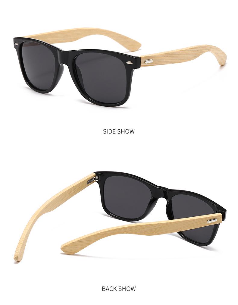 Retro Polaryzacyjne Okulary Bambusowe z Bambusowymi Zausznikami Mao - Unisex Styl Europejski i Amerykański