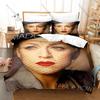 Madonna Duvet Cover + 2 Pillowcases, Queen of Pop Music Icon Print Bedding Set Soft Fabric Home Decor for Music Fans