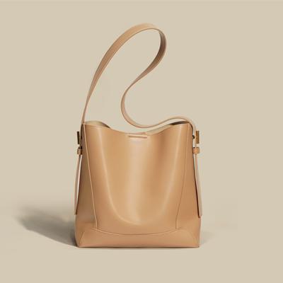 Neue Bucket Bag Nischendesign Tragetasche mit großer Kapazität Vielseitige einzelne Schulter Leder Umhängetasche für Damen