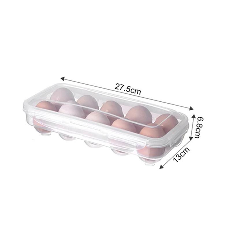 1/2pc 10Grids Egg Storage Box with Lid Kitchen Refrigerator Egg Container Fridge Eggs Organizer Tray Shock Impact Resistant Rack