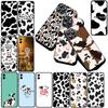 Cover for Samsung Galaxy S10 S8 S9 Plus A33 A34 A31 70 A71 A72 Note 20 9 8 S10E Casing Silicone Phone Case Cartoon Art Cow Print