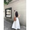 Kumikumi New Chinese Embroidery Sling Dress Women Summer Seaside Holiday Style High Waist Slimming White Long Dress