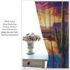 2 Panels Southwestern Desert Landscape Blackout Curtains - Turquoise Blue & Purple Cactus Print Window Drapes   100% Polyester Th