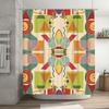 Colorful Geometric Shower Curtain For Bathroom Decor Waterproof Fabric With Rings Various Size Options Available (Green)