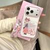 Koreanisches Graffiti-Katzenmädchen Handyhülle für iPhone 17 Pro Max mit Kette