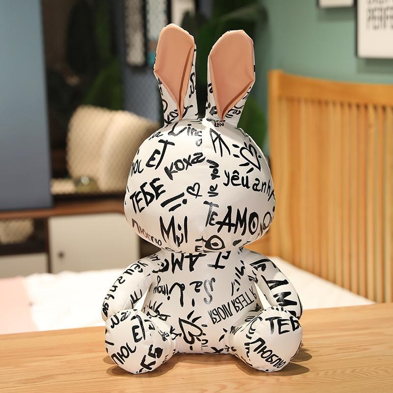 Нетоксичный Милый ПУ Рисунок Плюшевый Мишка Кролик Роскошная Подушка Набитая Плюшевая Кукла Кролик Мягкая Игрушка Милая Кукла Детский День Рождения Рождественский Подарок Дети 35CM