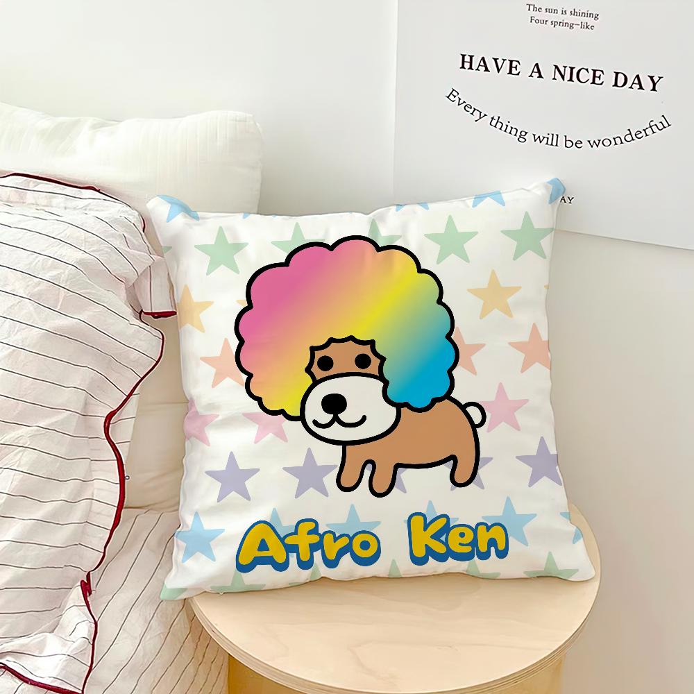 Japon Kawaii Afro Ken yastık kılıfı Kanepe Oturma Odası Yatak Odası Başlık Sırtlık Yastığı Kare Yastık Uyku Zamanı Yastık Kılıfı
