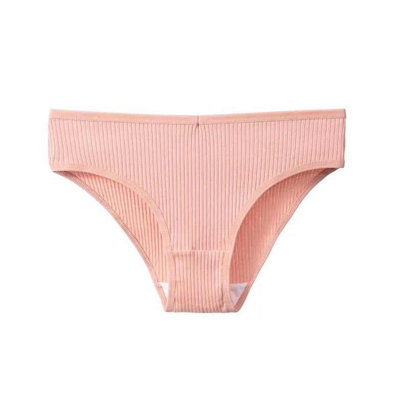 Women's Plus Size Mid-Low Waist Cotton Ribbed Triangle Briefs