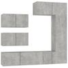 6 Piece TV Cabinet Set Concrete Grey Engineered Wood