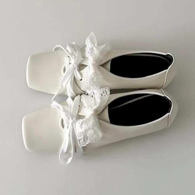 Fashion French Style Low Heel Mary Jane Shoes for Women Fashion Faux Suede Lolita Square Toe Lace Up Chunky Heel Casual Designer Shoes