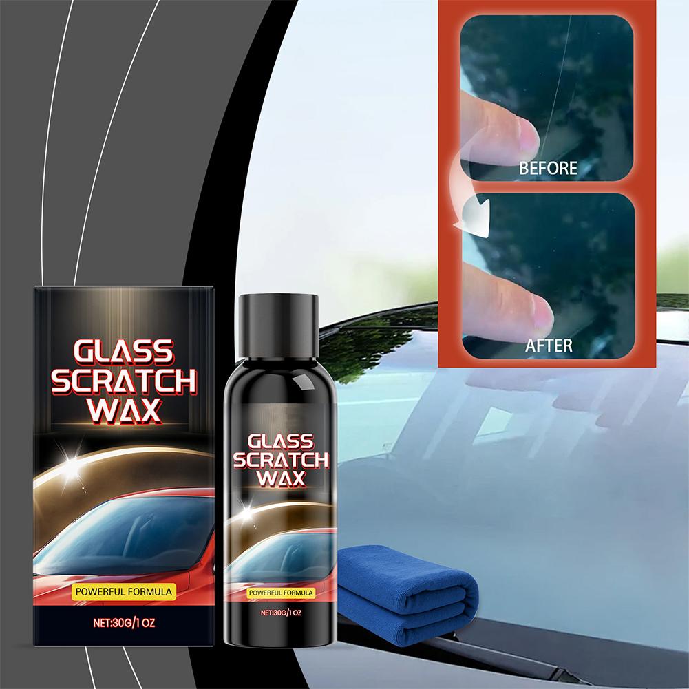 NEW Glass Scratch Repair Paste Kit Car Window & Bathroom Window Scratch Glass Glass Shower Repair, With Polishing, Sponge L0K7