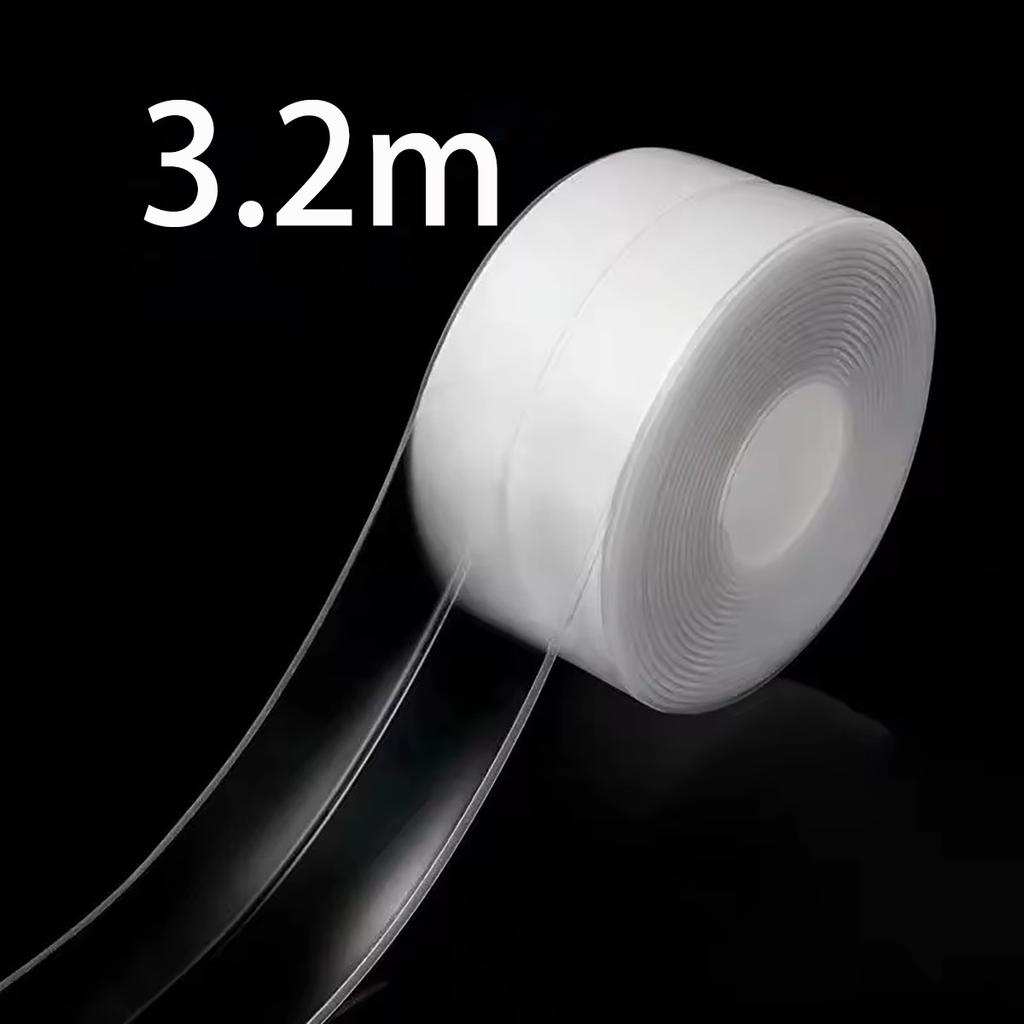 Transparent Acrylic Single-fold Kitchen And Bathroom Waterproof Mildew Stickers Sink Beautiful Stickers(3.2m*3.8cm)