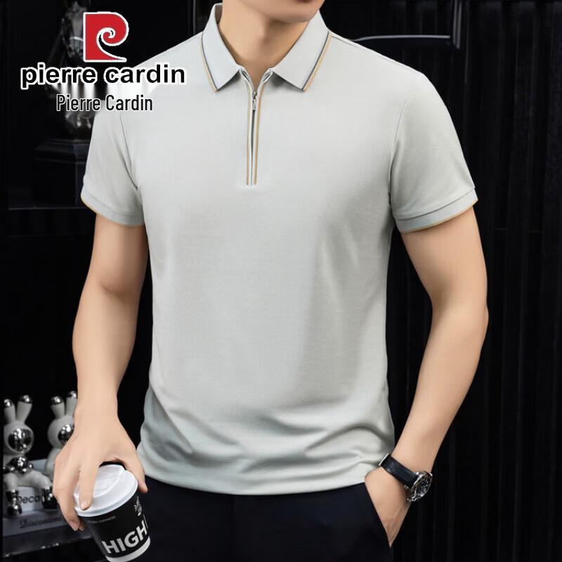 Pierre Cardin Men s Linen Blend Zipper Lapel Polo Shirt XL
