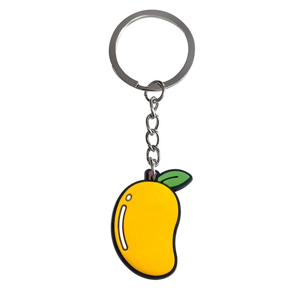 Cartoon Fruit PVC Keychain - Cute Soft Rubber Backpack Pendant & Small Gift Accessory