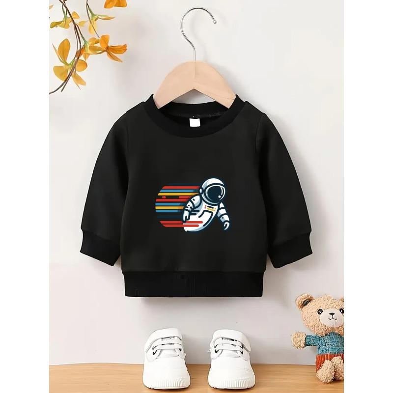 Kids Sweatshirt Casual and Playful Printed Pattern, Comfortable and Simple Spring and Autumn Baby Thin Versatile Round Neck Hoodie