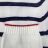 BRUNELLO CUCINELLI 2021 White Cotton Border Knit Sweater tops 46 White x navyUsed