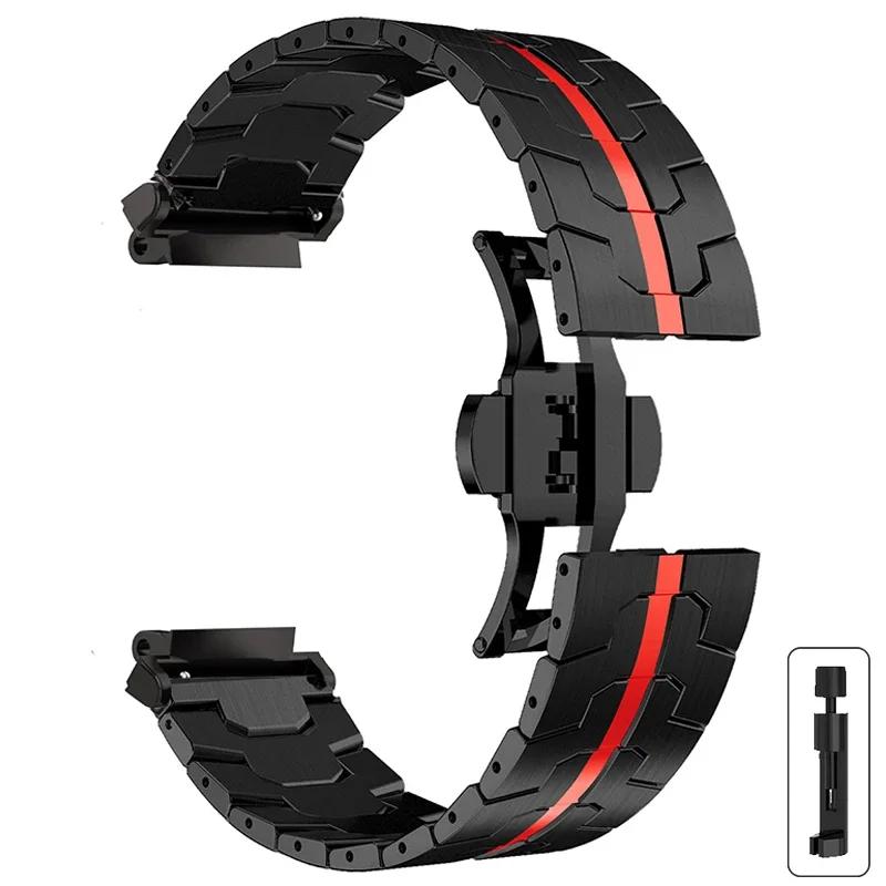 

Сталевий ремінець для Huami Amazfit T-rex 3/2 Trex Pro Металевий ремінець для годинника Amazfit T-Rex Ultra Метеликова застібка Аксесуари для смарт-годинника Amazfit T-Rex 2