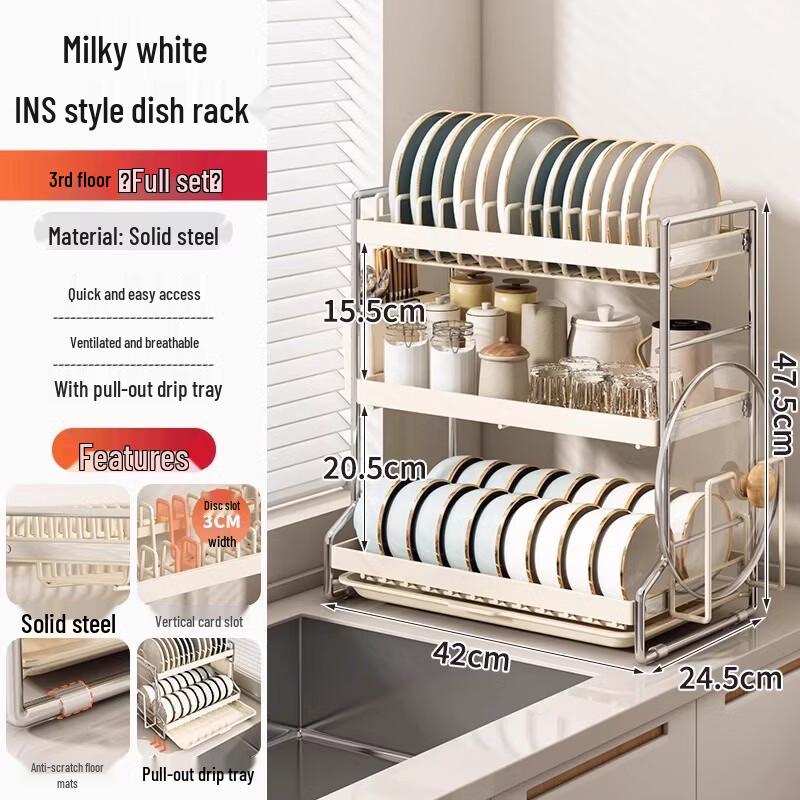 YouShu Wall-Mounted 3-Tier Dish Drying Rack