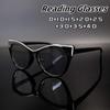 Luxury Fashionable Color Splicing Cat Eye Presbyopia Sunglasses For Women Men Street Photography Uv Resistant Glasses 0 To +4.0