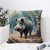 Federa Cuscino Animale Cinghiale Tessuto Peluche Morbida Federa Stampa Double Sided Copricuscino Divano Cuscino Decorativo
