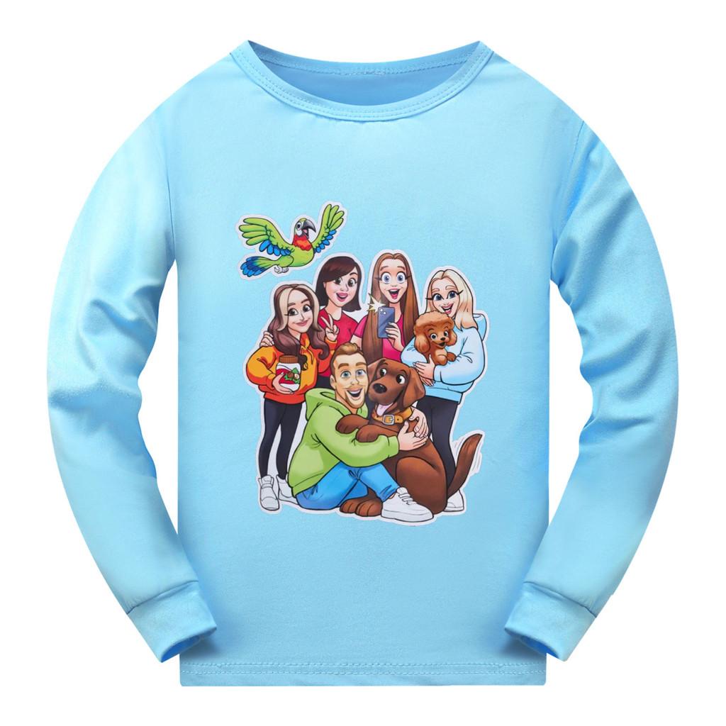5641 Fashion Kids Girls Double Bubble Printed Long Sleeves Round Neck T-Shirt Top