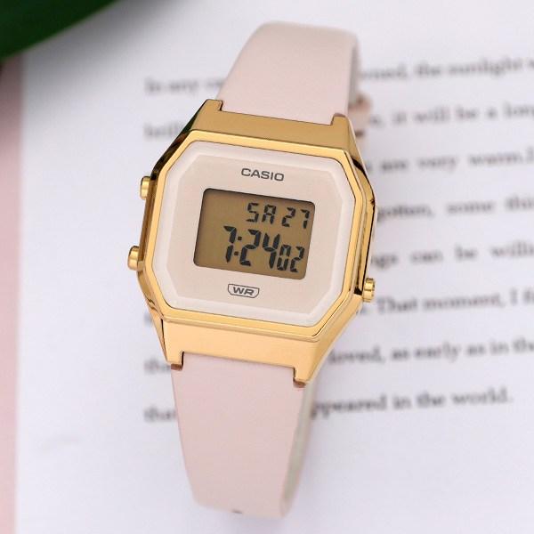 Casio Digital Leather Pastel Color Wristwatch
