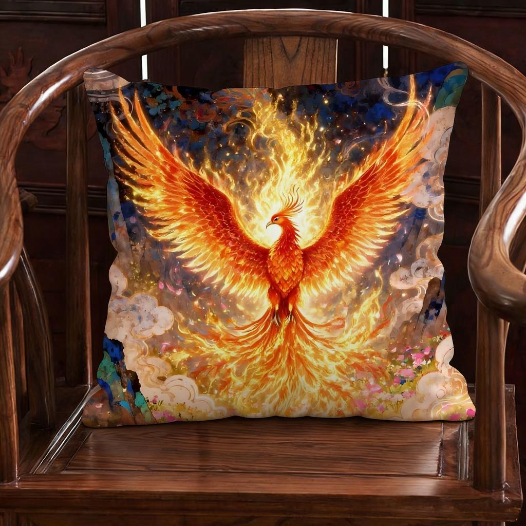 New Chinese Style Phoenix Pillow Living Room Sofa Decorative Piece Good Luck Bedroom Carriage Moving Gift Long Rectangle Plus...