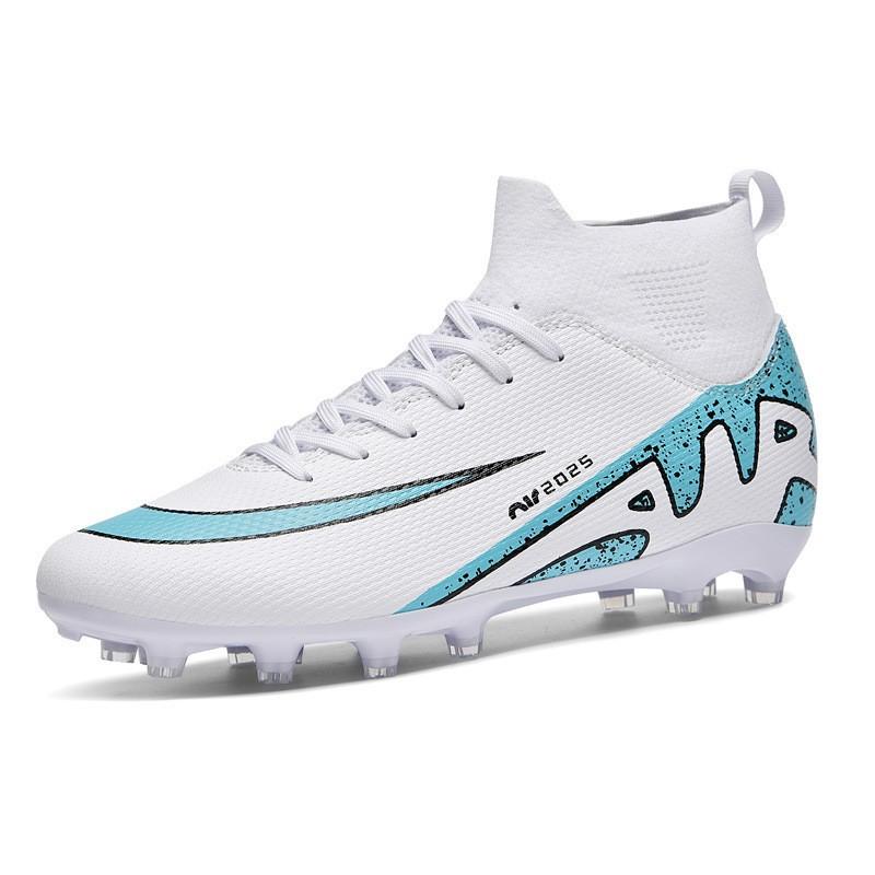 New high-top football shoes Men's and women's broken nails Student long nails Competition training Sports football shoes Non-slip