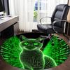 1pc Matrix Cat Office Round Area Rug, Indoor Mat Suitable ForOffice, Under Office Chairs Bedroom Living Room Home Decor T155