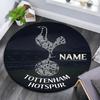Personligt Navn, Rundt Tæppe med Tottenham Hotspur Mønster, Tæppegulvmåtte til Stue, Soveværelse, Legeværelse, Skridsikker Gulvmåtte, Feriegaver og Fødselsdagsgaver.