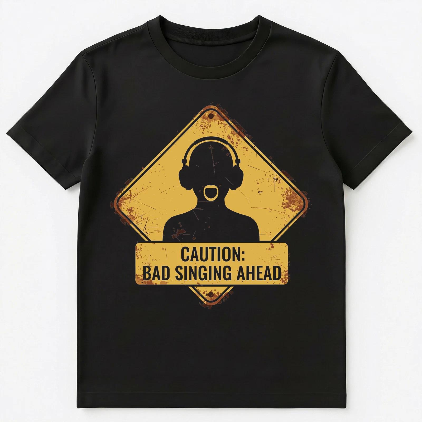 

Karaoke Fan Bad Singing Ahead Music Humor Unisex T-Shirt M
