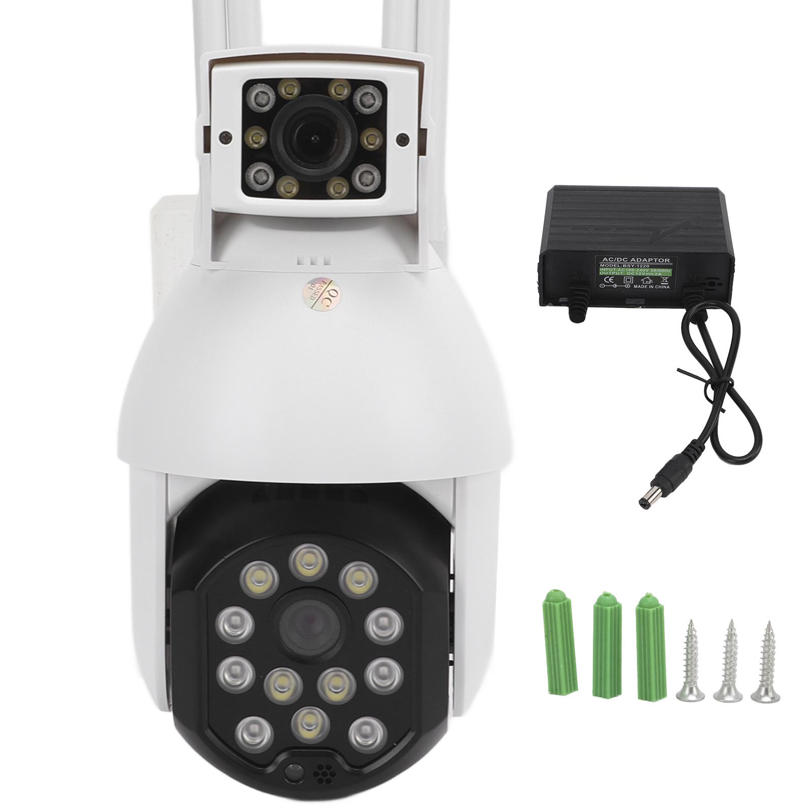 

Intelligent WiFi HD Camera Dual Lens IP66 Waterproof IR Night View APP Remote Monitoring Dome