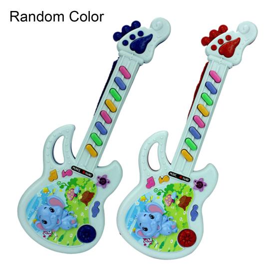 Cute Cartoon Elephant Plastic Electronic Guitar Baby Kids Rhyme Music Toy Gift
