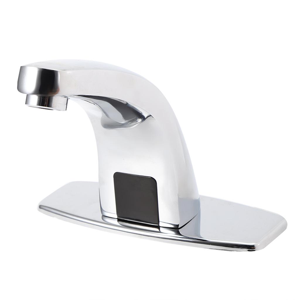 Silver Zinc Alloy Automatic Sensor Faucet Bathroom Basin Faucet Water Tap Home Accessories