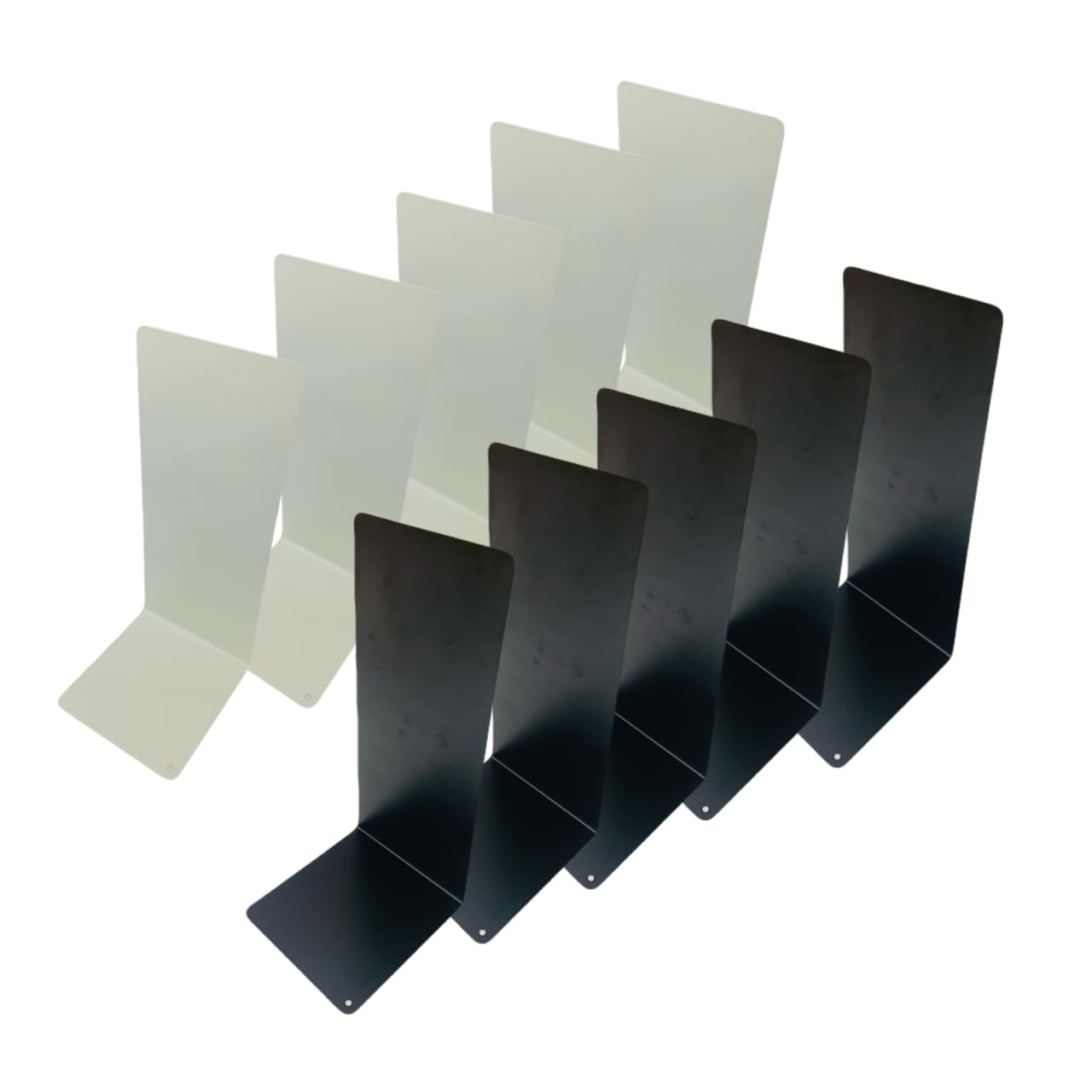 

Simple Slim Fit Monochrome Bookends of 10 5 5 20cm x x 9cm File Stand [Set - White, Black] 8.6cm Magazine, Book,