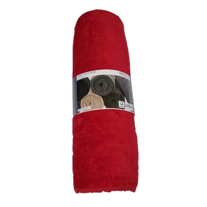 Velvet Beach Sheet Towel 100 X 180 Cm Plain Red