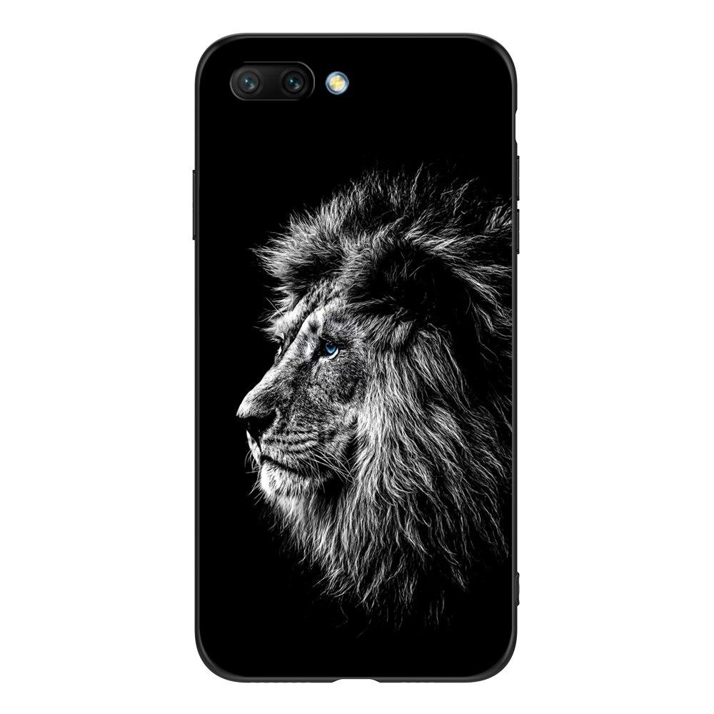For Honor 10 Case Soft Silicon Phone Back Cover for Huawei Honor 10 Case Etui Coque Black Tpu Case Lion Wolf Tiger Dragon