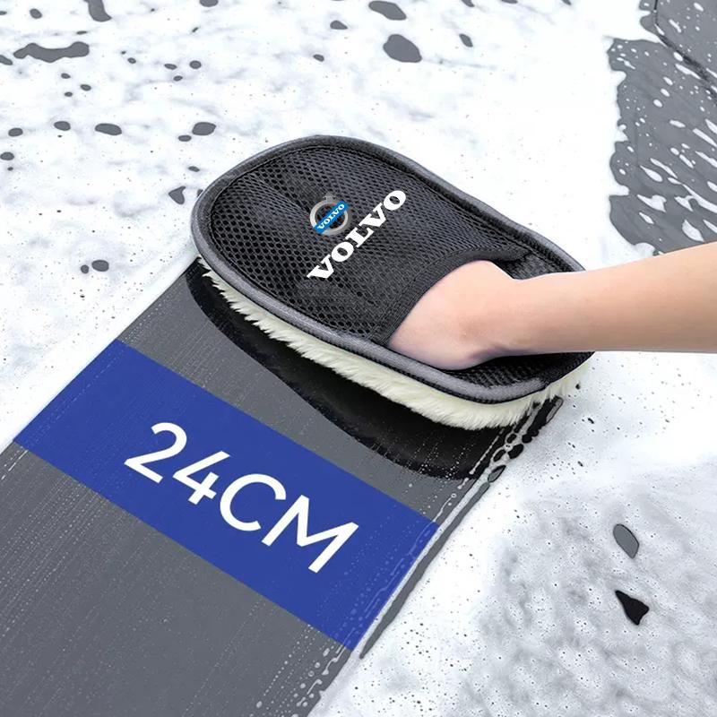 Car Wash Glove Wool Soft Polish Cleaning Brush Tools For Volvo XC90 V90 V60 XC60 V40 S80 S60 S90 C40 XC40 V70 XC70 C30 C70 EX90